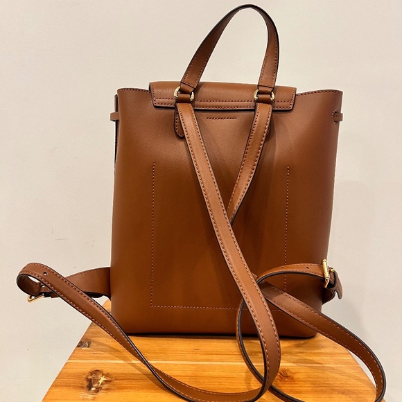 LAUREN RALPH LAUREN Dryden Flap Leather Backpack